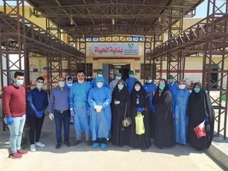 أهالي كربلاء يعلنون وقوفهم مع دائرة صحة المحافظة ضد فايروس (كورونا)