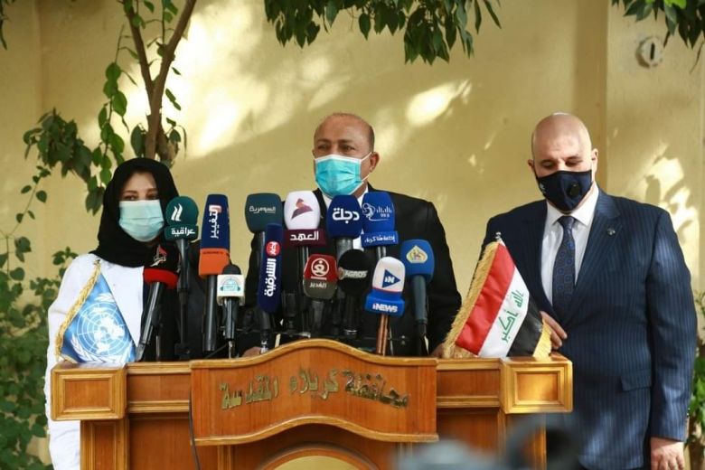 محافظ كربلاء المقدسة يلتقي بالوفد الإنمائي لإقامة مشاريع مشتركة في المحافظة