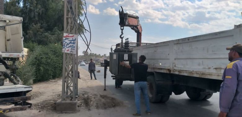 قضاء الحر يشهد عمليات تأهيل وصيانة و نصب محولات جديدة  في شبكات الكهرباء