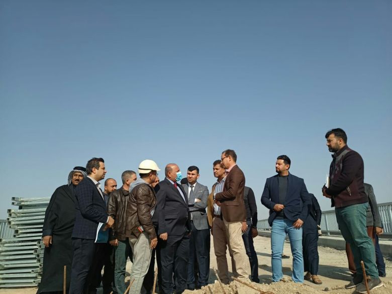 الخطابي يتفقد مشروع التقاطعات المجسرة لمقتربات جسر الهندية الثاني ويشيد بعمل طرق وجسور كربلاء