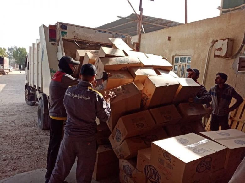 حملة صحية مُشتركة  تنتهي بضبط وإتلاف موادٌ غِذائية 