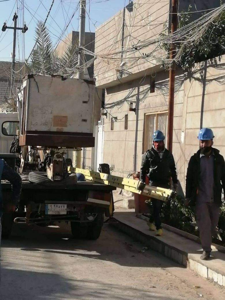 كهرباء كربلاء: ملاكات الهندية تقوم بحملة ازالة التجاوزات في القضاء