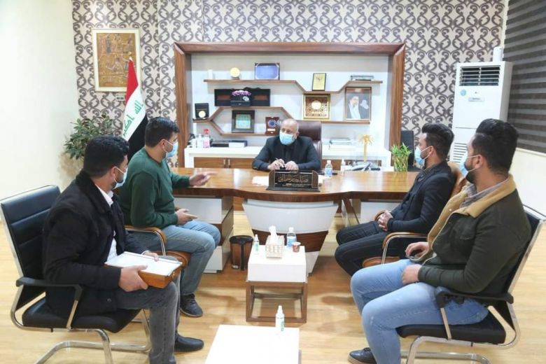 الخطابي يلتقي رئيس واعضاء نقابة الاعمار والاسكان والبلديات وبعض فناني كربلاء  ويؤكد على دعمه لانشاء نصب لمثقفي كربلاء