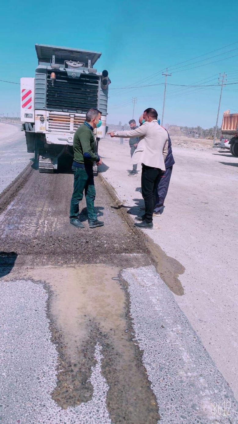 مديرية طرق وجسور كربلاء المقدسة تباشر بأعمال صيانة طريق حر __كمالية