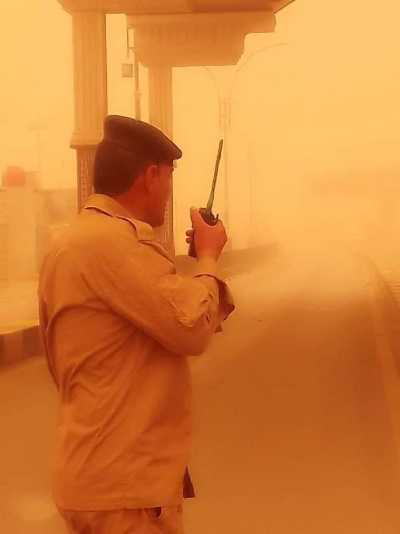 شرطة كربلاء تؤدي واجباتها الامنية بالرغم من الظروف الجوية الصعبة