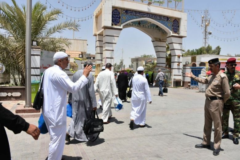 شرطة كربلاء تستقبل  أولى قوافل حجاج بيت الله  الحرام