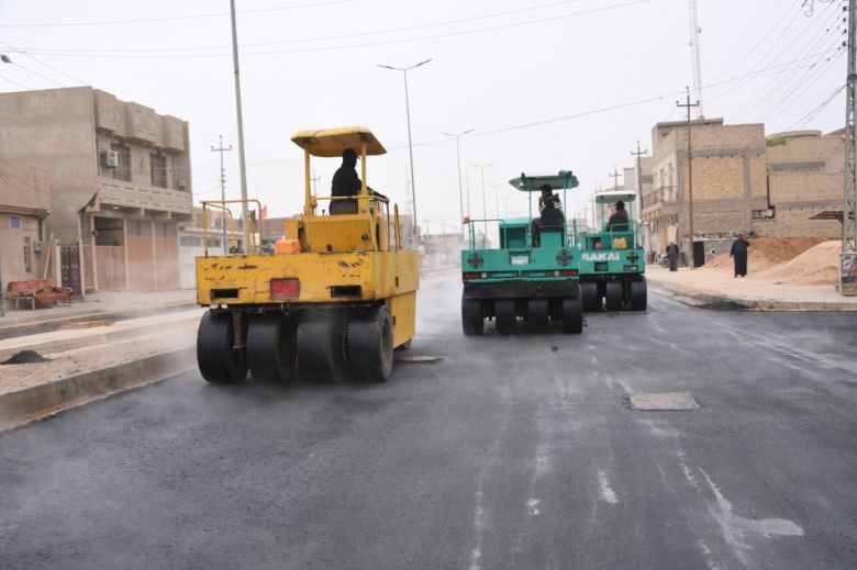 كربلاء: 10 أيام بالتمام تفصلنا عن إنجاز تعبيد شارع (الثبات) في قضاء الحر