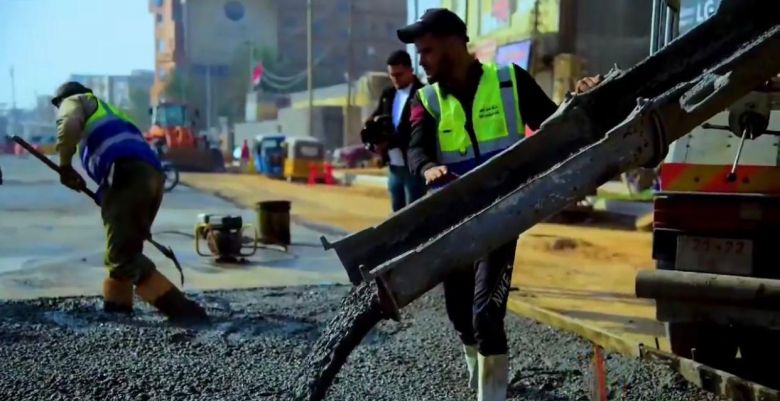 مشروع إنشاء شارع الكوثر يشهد نسب انجاز متقدمة