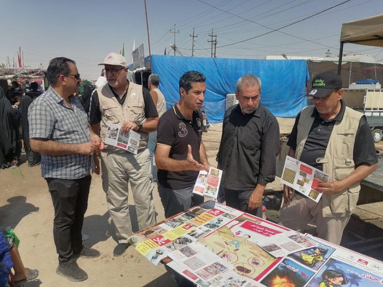 بيئة كربلاء تنفذ حمله  للتوعية بمخاطر  الاجسام الغريبة والمقذوفات الحربية والالغام