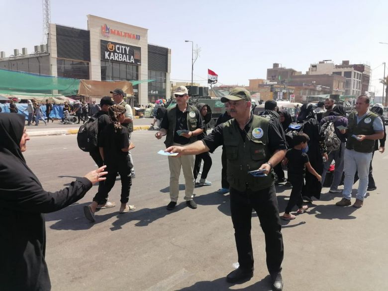 بيئة كربلاء تواصل تنفيد برنامجها التوعوي الخاص بزيارة  اربعينية الإمام الحسين (ع)