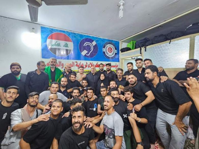 في زيارة تفقدية.. محافظ كربلاء يقدم الدعم والمؤازرة لموكب الصم والبكم