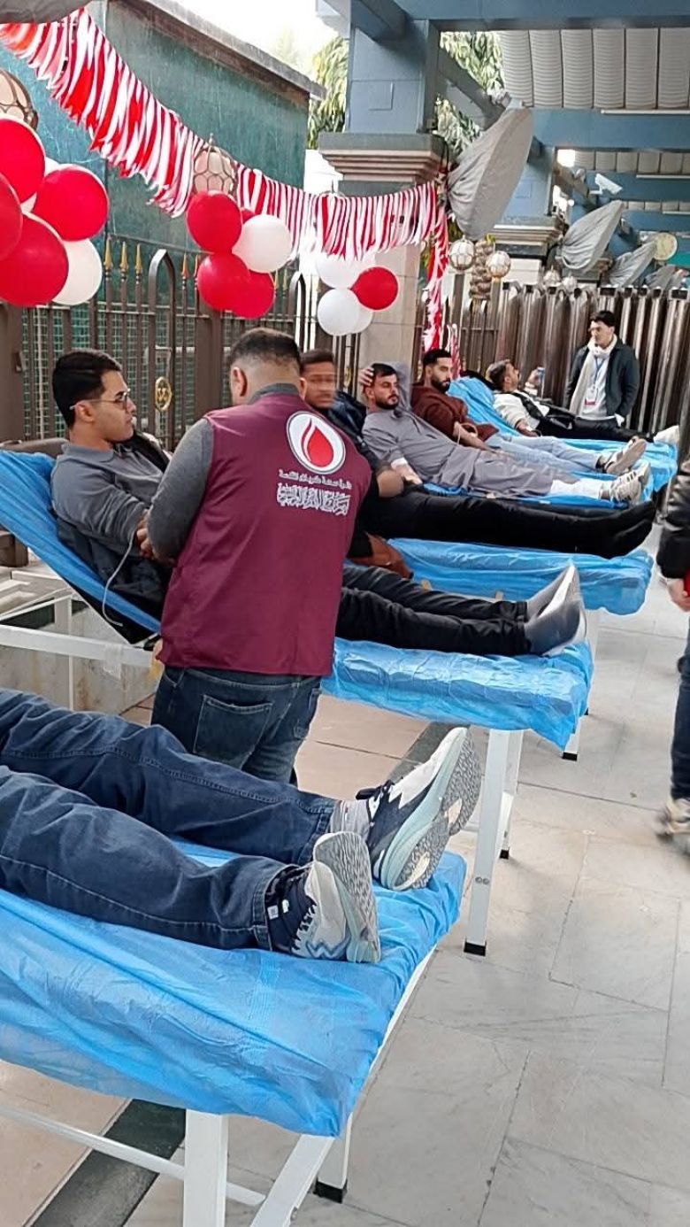 مصرف الدم الرئيسي في كربلاء المقدسة يقيم حملة إنسانية للتبرع بالدم.