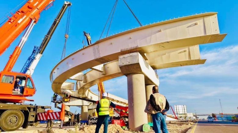 استمرار العمل بوتيرة متسارعة في إنجاز مشروع مجسّر تقاطع مطار كربلاء الدولي