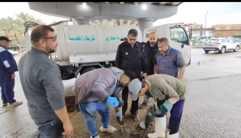كربلاء تتجاوز موجة الامطار بجهود استثنائية